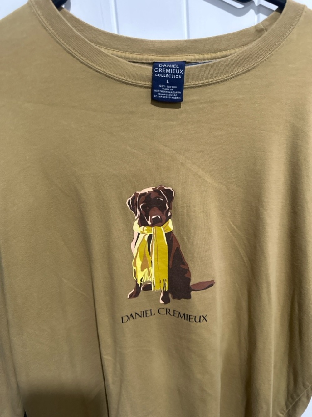 Daniel Cremieux Olive Dog Tee with Yellow Scarf Graphic